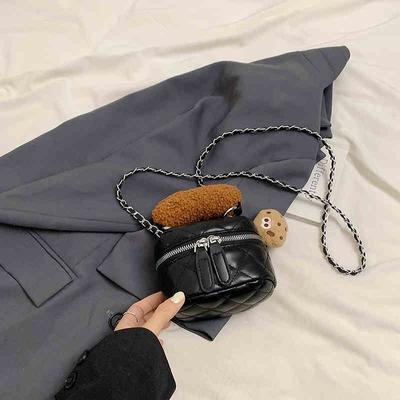 Delicate Mini Chain Crossbody Bags Women Fashion PU Leather Zipper Lipstick Coin Purse Lady Autumn Retro Handbags