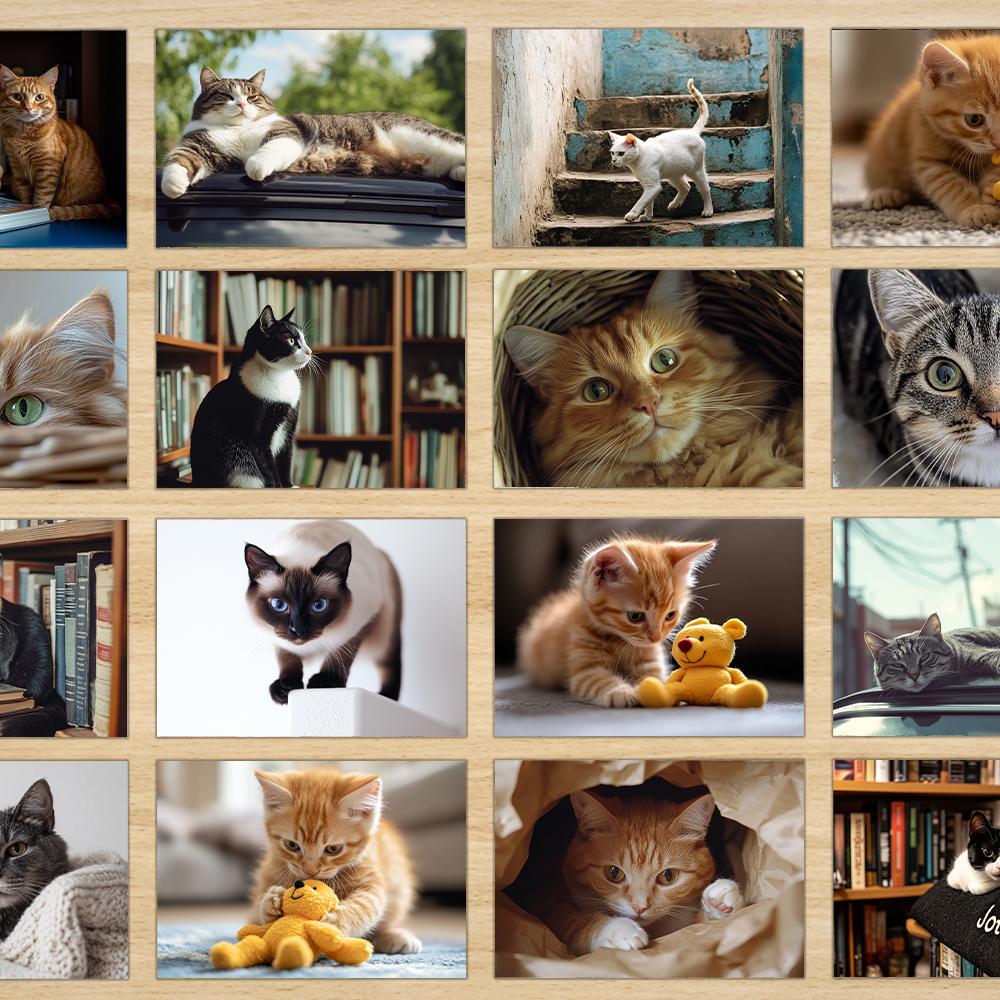 32pcs, High-definition Cute Cat Postcards, Greeting Cards, DIY Postcards, Decorations, Suitable for Collection and Gifting.