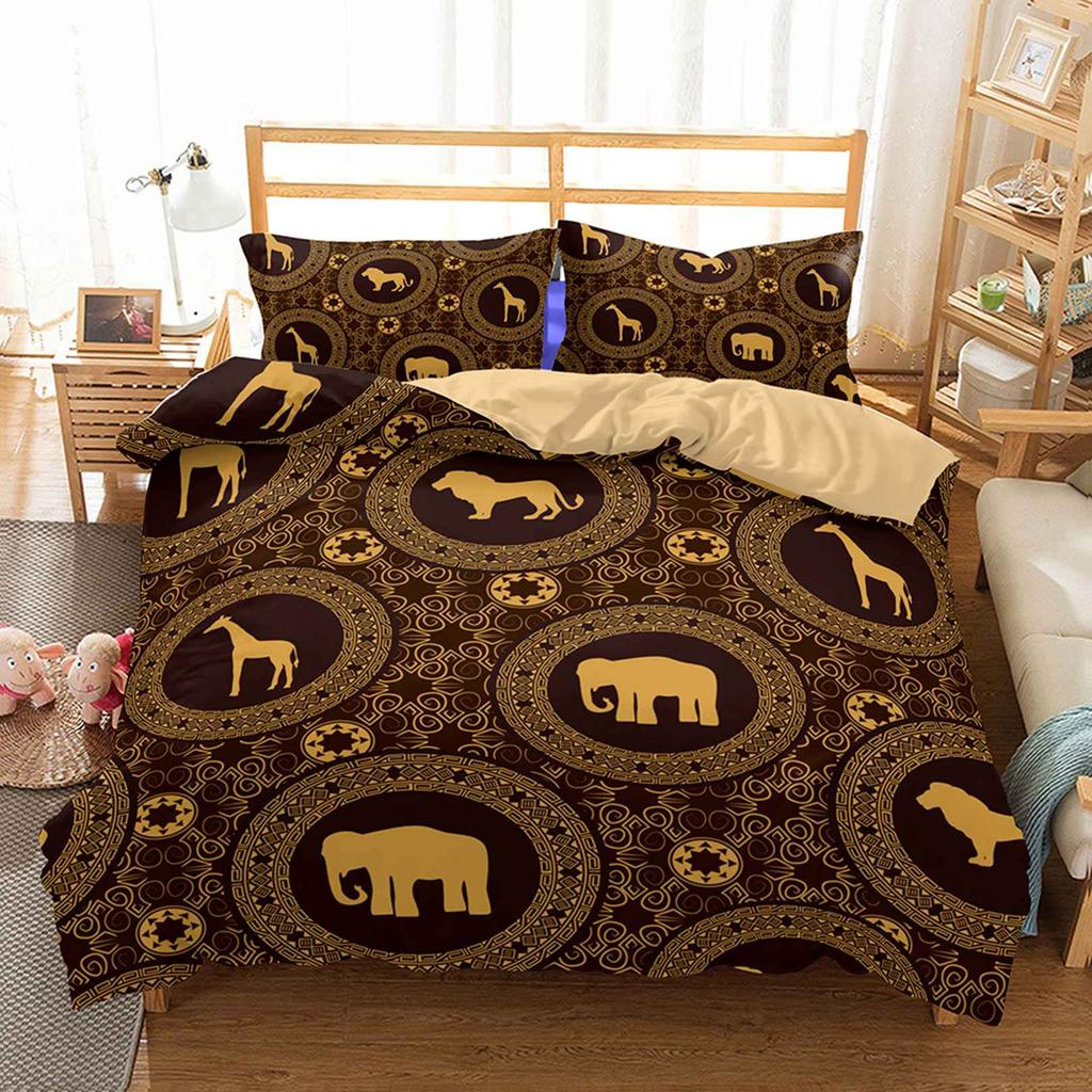 Bohemian Style Bedding Set Duvet Cover With Pillowcase King Size Comfortable Dedding A Bedroom Suitable For Placing A Large Bed