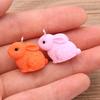 6-Color DIY Resin Rabbit Pendant Charm for Necklace, Bracelet, Bag Ornament (21x21mm)