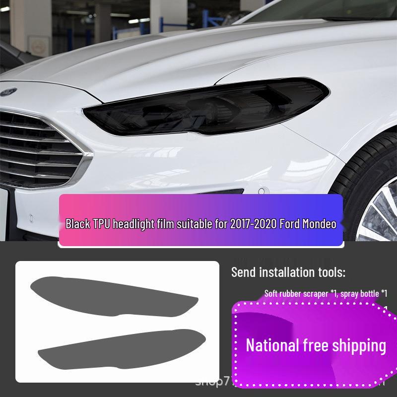 Ford Mondeo/Edge/Explorer Black Headlight & Clear Taillight Film - TPU