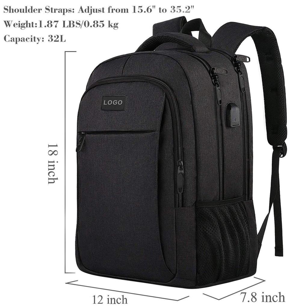 Men's High-Capacity Customizable Travel & Business Laptop Backpack