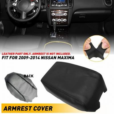 2009-2014 Fits Nissan Center Maxima Leather Console Cover Armrest Skin Lid Black