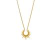 Retro Sunflower U-Shaped Horseshoe Necklace, 18K Gold-Plated Stainless Steel Clavicle Chain