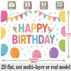 Colorful Birthday Party Banner, Polyester Photo Backdrop Wall Decor