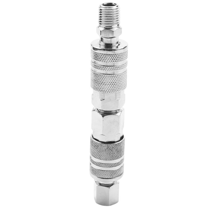 28Pcs Air Line Hose Compressor Fitting 1/4 Inch Bsp Metal Connectors Coupler Male Female Quick Release Set-B61B
