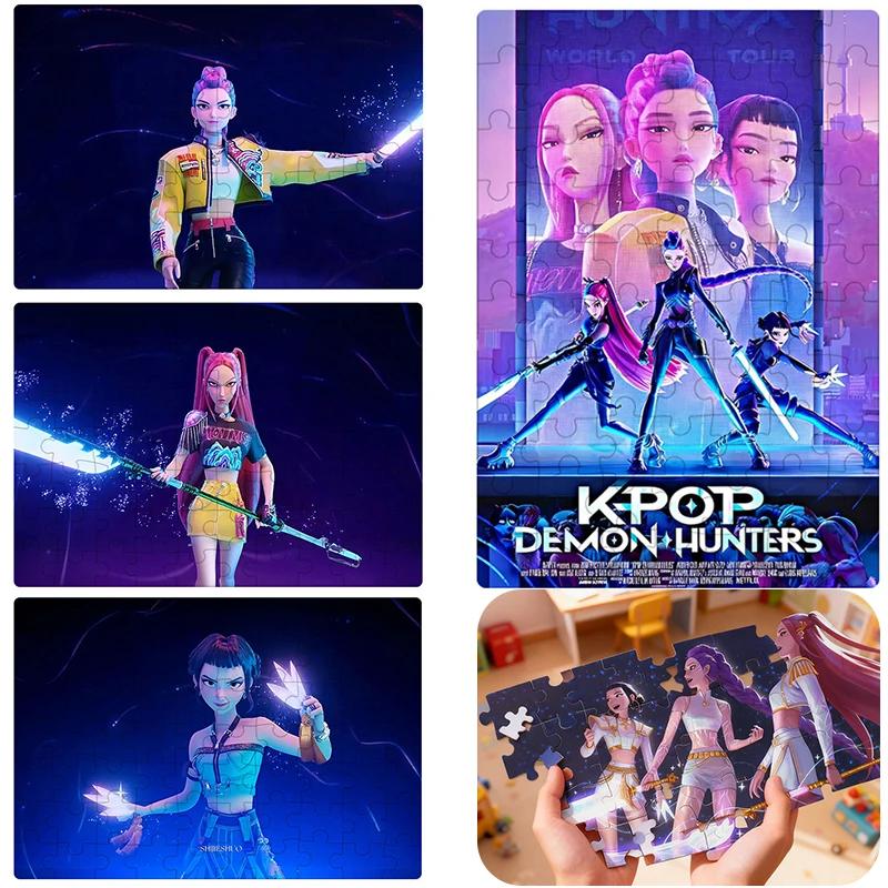 NUEVO Kpop Cazadores de Demonios Rompecabezas Juego de Mesa Rumi Mira Zoey Huntrix Personaje Rompecabezas Coleccionable Decoración Juguetes para Niños Regalos