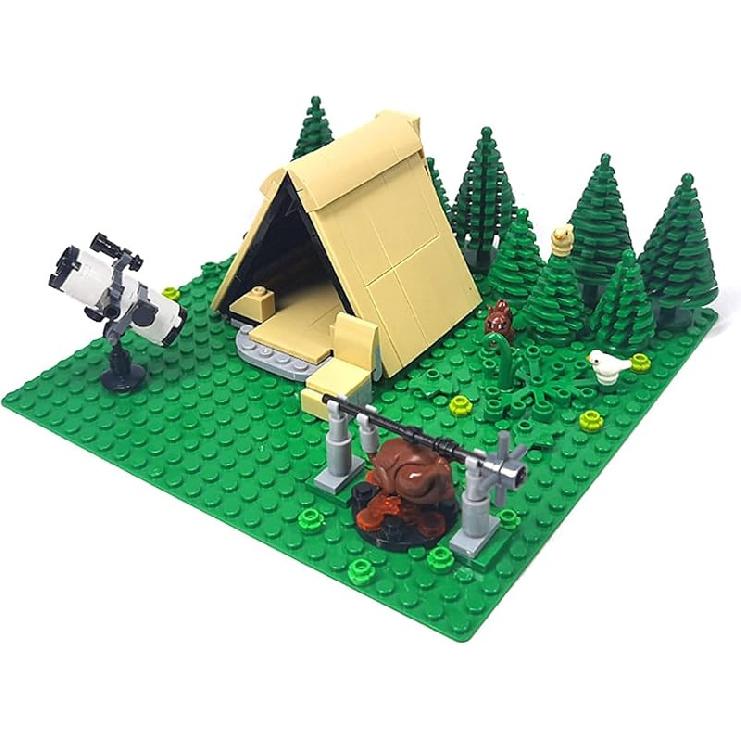 Urban Camping Blocks Set, Outdoor Forest Tent Camping Adventure Toys, Tents, Campfire, Camping (204Pcs Camping a