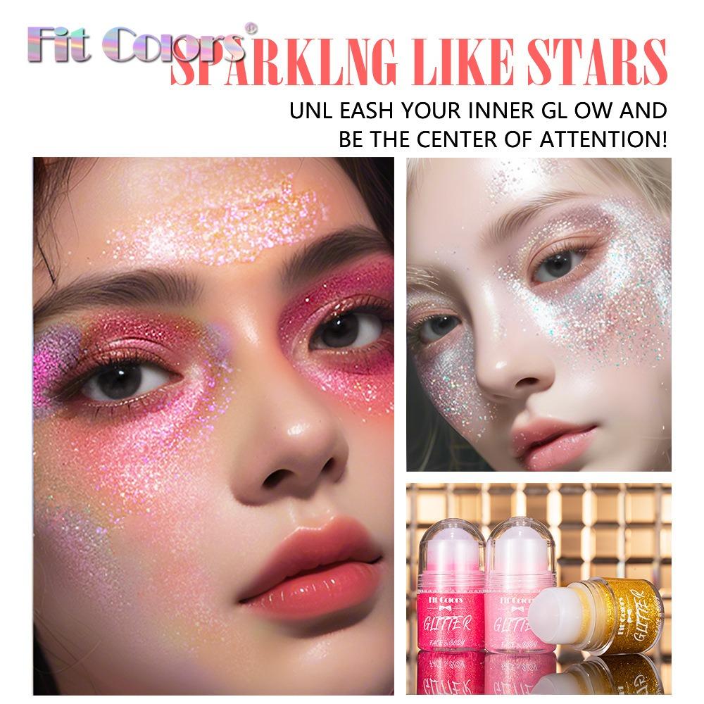 Paillettes roulantes Gel pailleté Peinture pour le visage et le corps Brillant liquide nacré Fard à paupières Illumine la scène Maquillage Décoration