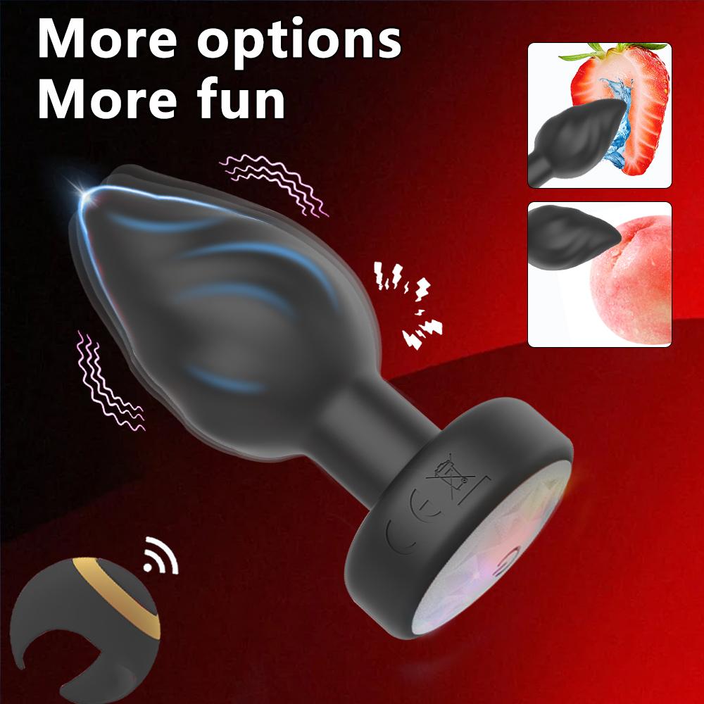 Anal Plug Vibrator Couples Sex Toys for Women Light Up Vibrating Butt Plug 10 Vibrations Adult Products Women Rose Vibrators