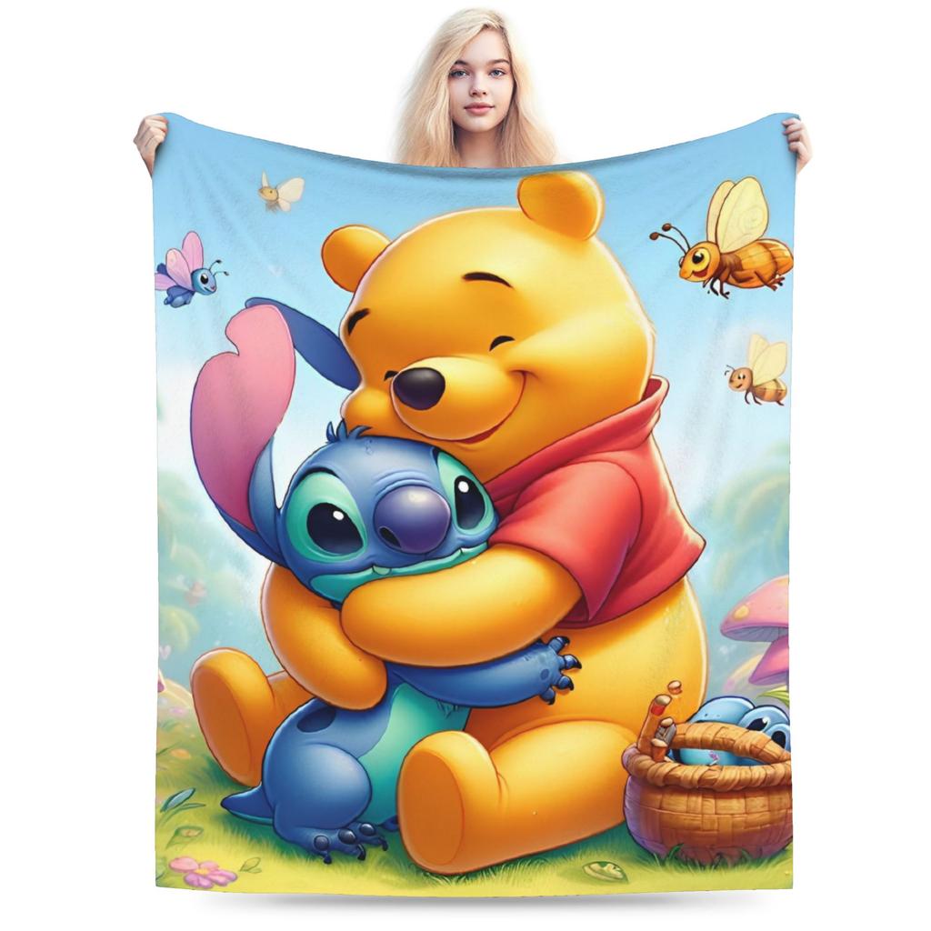 Winnie-the-Pooh Eeyore Blankets Fleece Summer Air Conditioning Cartoon Lightweight Thin Throw Blankets for Home Car Rug Piece