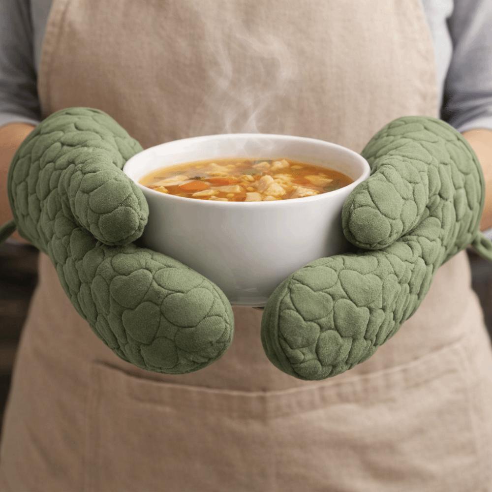 4 pieces/set Heat Resistant Heart Oven Baking Gloves Set Non-slip Insulated Gloves  Dish