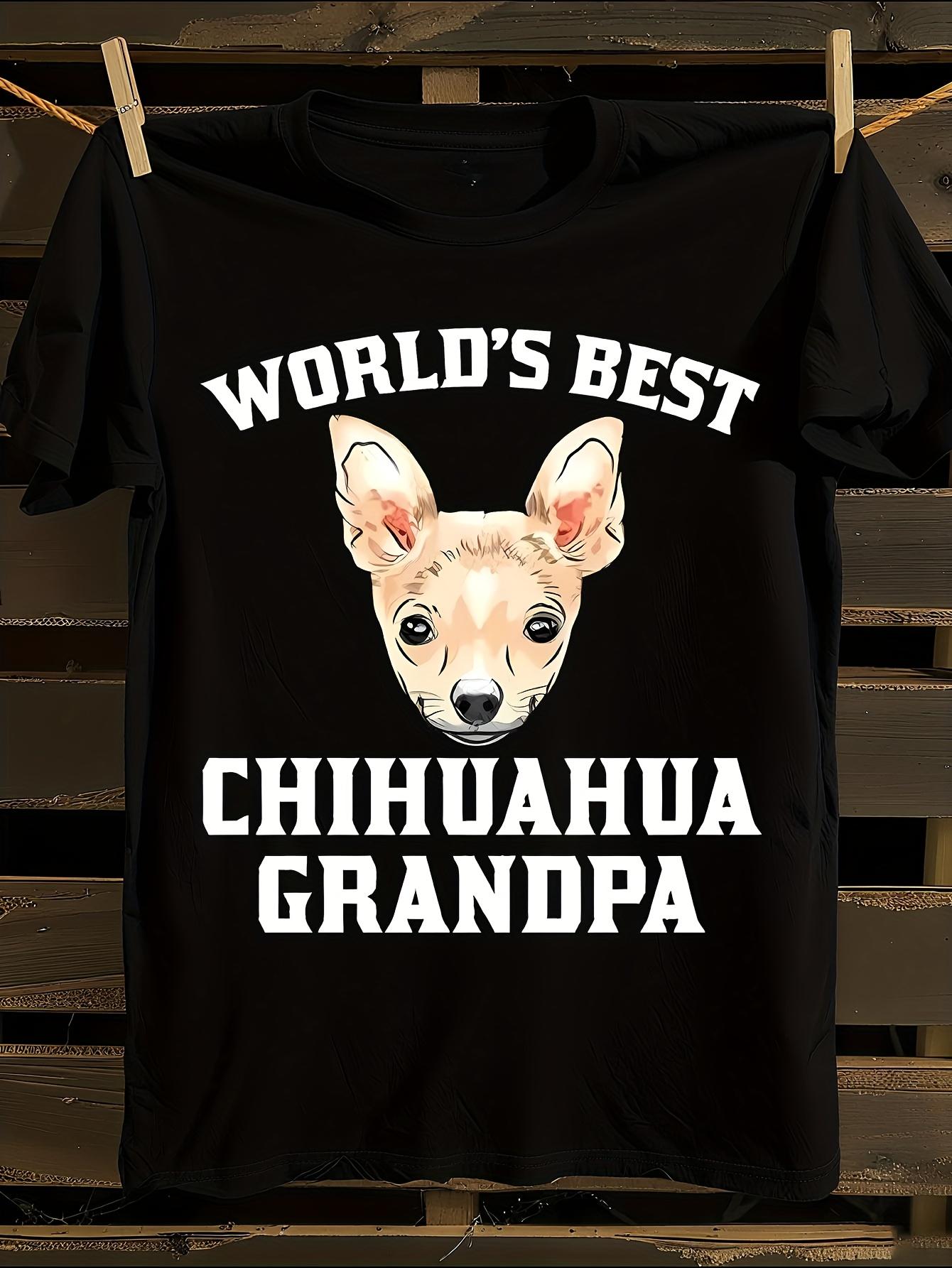 Funny Chihuahua Grandpa Graphic T-shirt L
