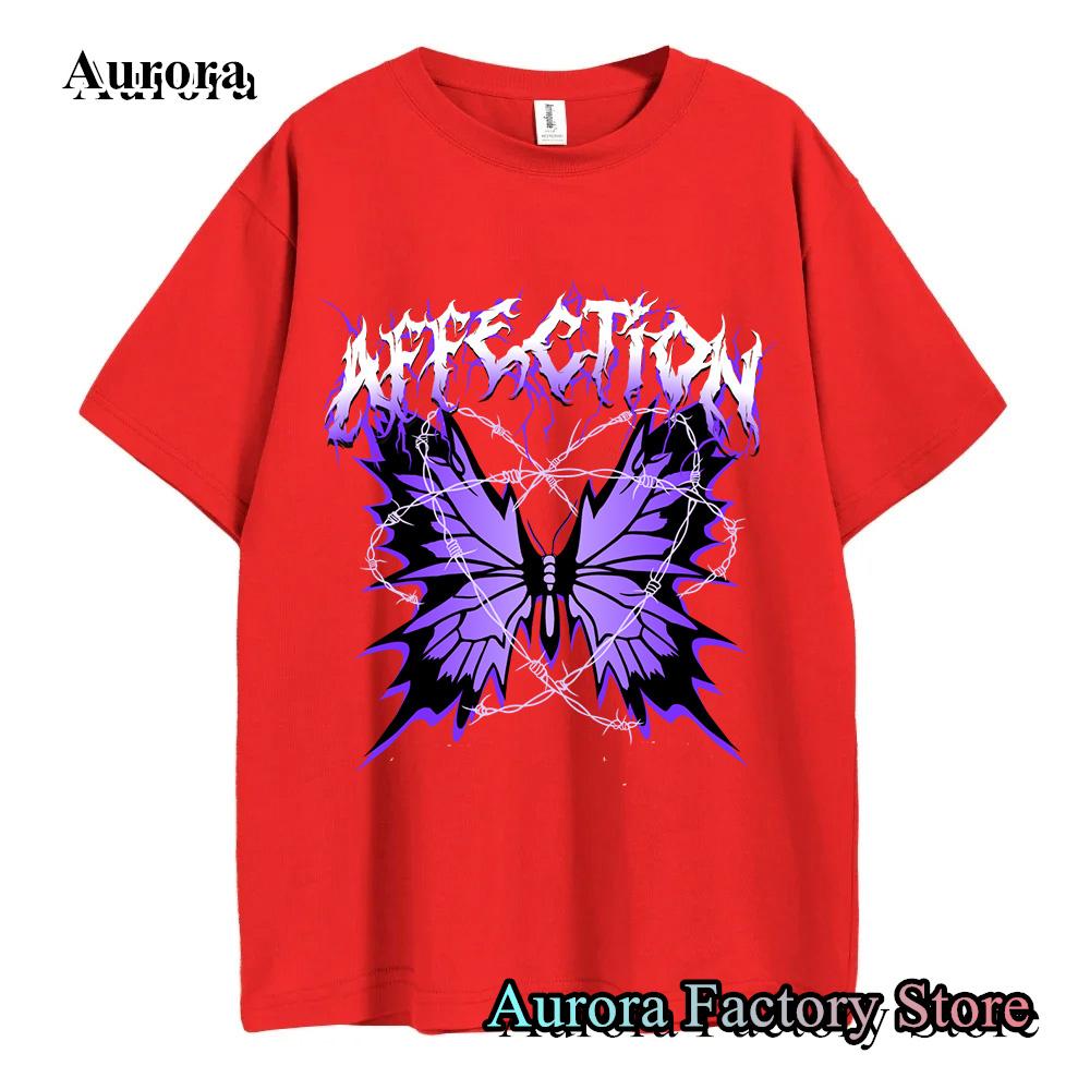 Men Women Summer Fashion Cotton T-Shirt Purple Butterfly Tops Tees Male Casual Short Sleeve Clothing Harajuku Streetwear