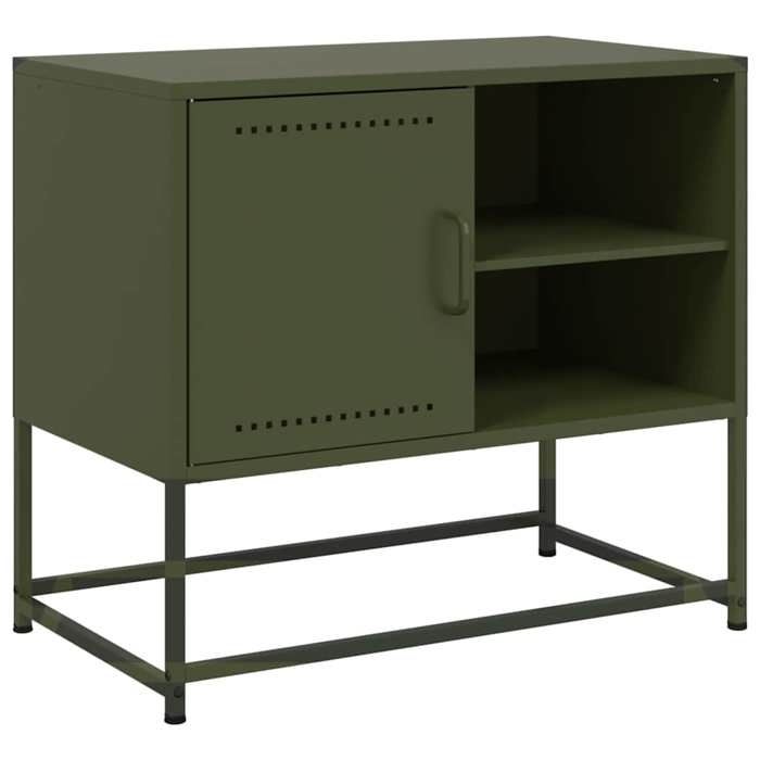VidaXL TV Cabinet Olive Green 68x39x60.5 Cm Steel, TV Stand, TV Sideboard, Multimedia Cabinet, TV Bench, Hi-fi Cabinet, Center of 846522