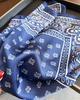 Classic Blue Silk Square Scarf Women Paisley Print Kerchief Satin Hairband Hands Bag Ribbon Foulard Hijab Neckerchief Headband