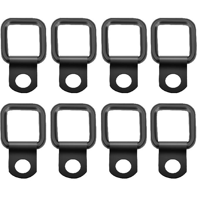 Tie-Down D-Rings 8pcs/Set Black Compatible for Jeep Wrangler Trunk & Cargo Net Cover