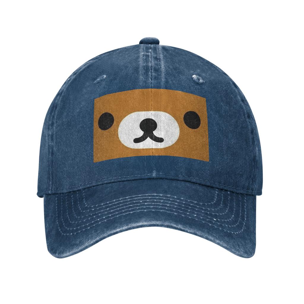 Rilakkuma Relax Bear Big Face Baseball Caps Denim Fabric Hats Adjustable Casquette Sports Baseball Cowboy Hat for Unisex Women