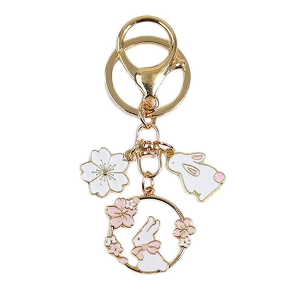 Pendant Bag Ornaments Interior Accessories Bag Pendants Key Rings Rabbit Cat Keychain Pink Sakura