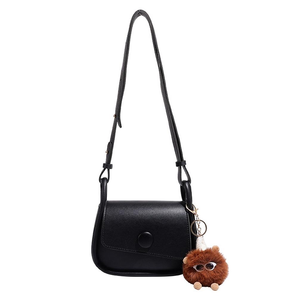 

Однотонная мини-квадратная сумка кроссбоди в корейском стиле, мини-сумка-седло, сумки на одно плечо, для улицы чёрный