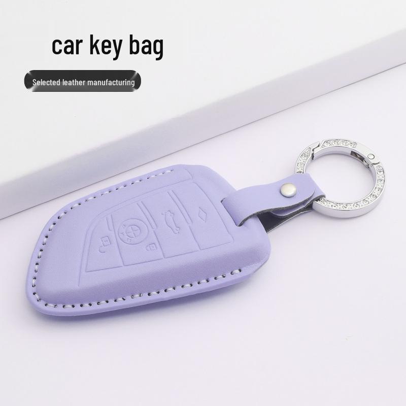 Housse en Cuir pour Clé à Lame BMW Série 5, Série 3, X3, X1, X5, X6 avec Boucle