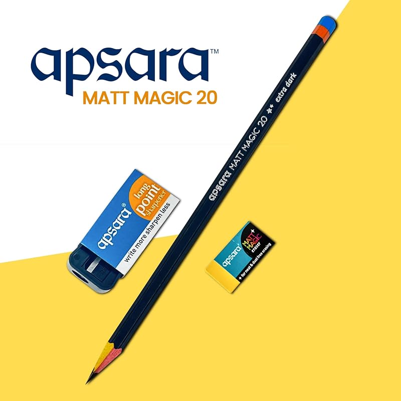 

Apsara Matt Magic 2.0 Pencil, Writing Pencils With Dual Color Wood & Long-lasting Fun, Hexagonal Body for Strong Grip, U 10 Count (Pack of 1) чёрный