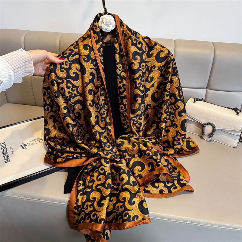 Long Women's Silk, Beach Hijab, Shawls and Soft Women's Headscarf, Foulard Female, Great, New Fashion, 180x80cm