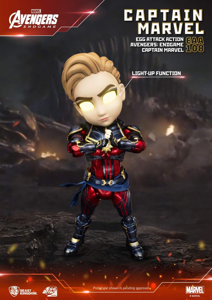 Beast Kingdom Egg Attack Action Captain Marvel Figure Red #068 Avengers/Endgame Non-Scale EAA-108