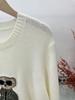 Women's Trendy Raf Simons Bear Embroidery Knit Sweater - Autumn/Winter Fashion