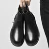 New Arrival Mens Short Boots Autumn Winter High Top Casual Shoes Side Zipper Male Chelsea Boots Solid Color Business Shoes Botas
