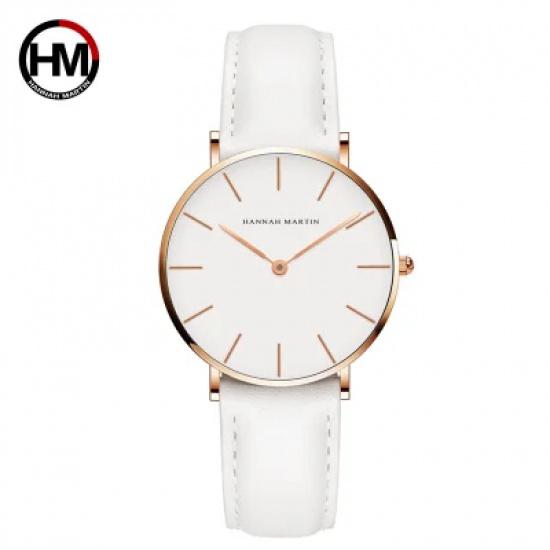 HM-CB36 Hannah Martin Factory Wholesale Price Minimalist Style Japan Quartz Movement Watch for Ladies Women with  Leather Strap HM-CB36