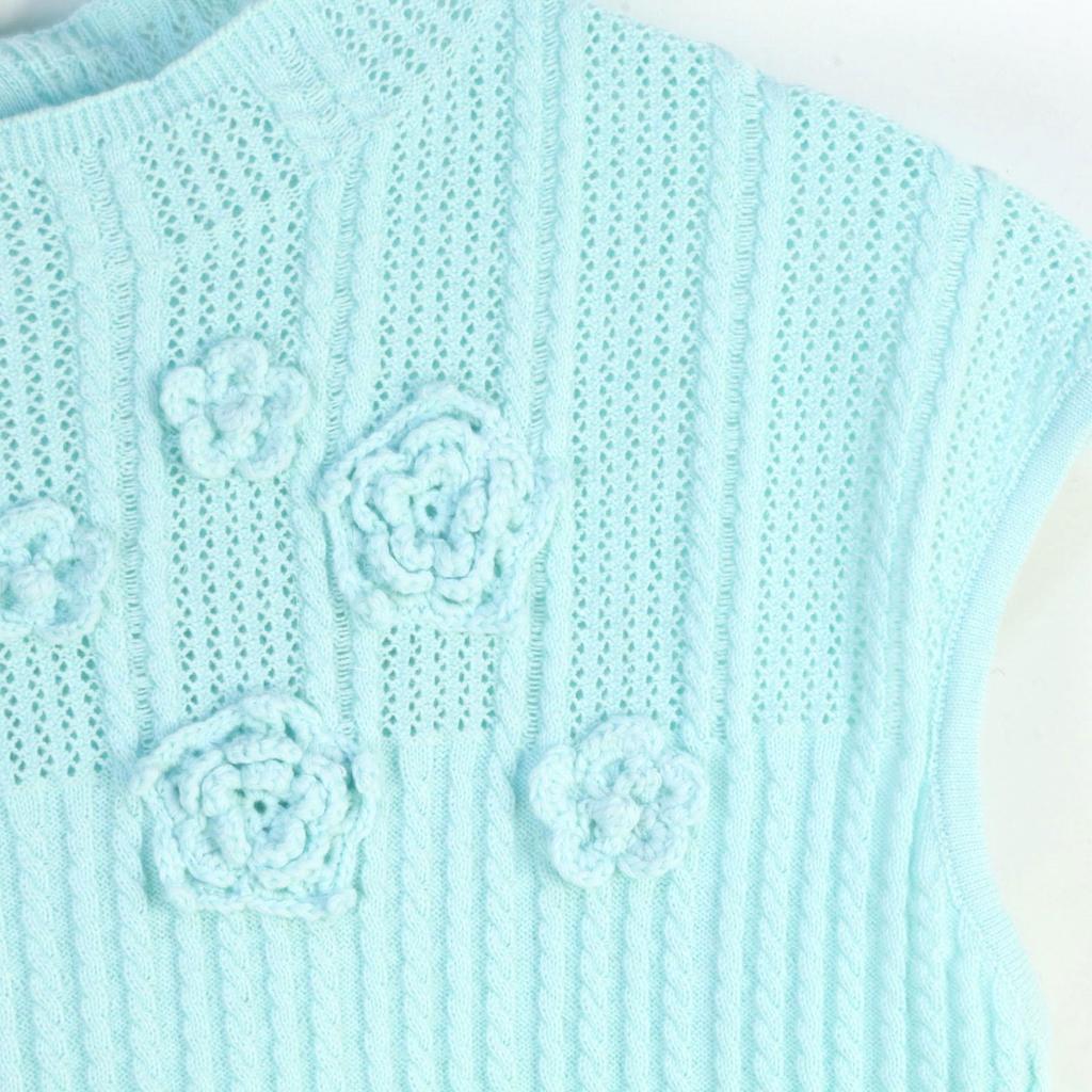 Spring/Summer Camellia Knitted Women's Set: Fairy Dress Cardigan, Vest & Skirt