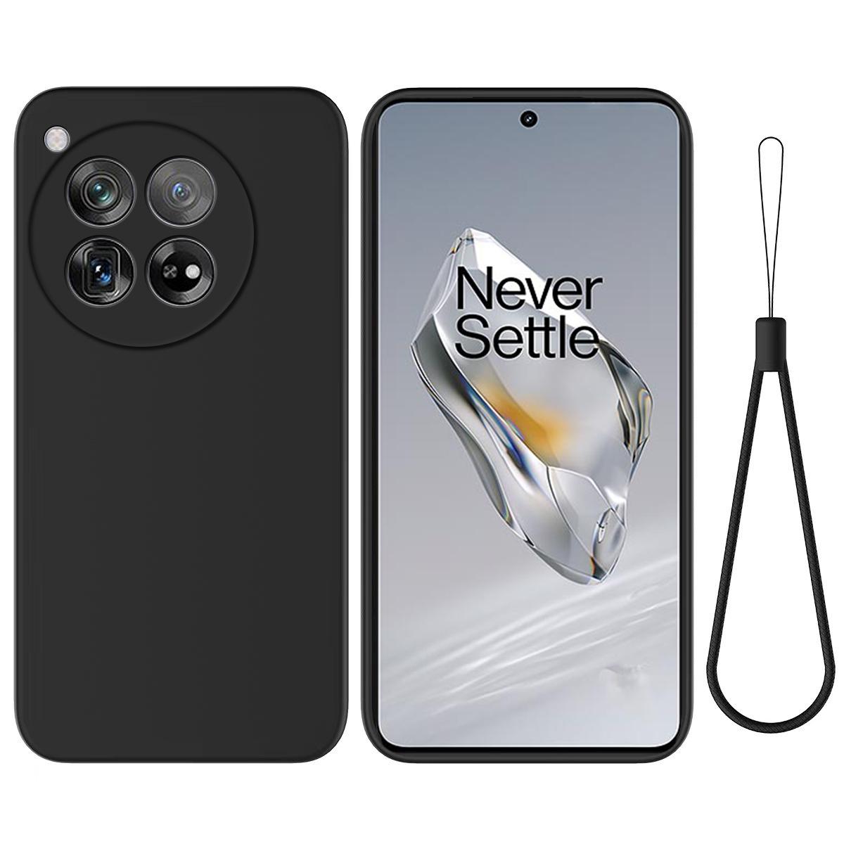 

For OnePlus 12 5G Liquid Silicone Phone Case with Soft Anti-Scratch Lining Black