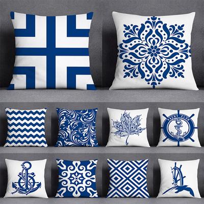 Blue Mermaid Sailor Marines Home Decoration Pillow Case Square Pillow Case Home Office Decoration Cushion Cover