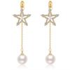 Go all out, Jinchen Anna has the same long fringed star pearl earrings, earrings show the face, small stud earrings, earrings, pendants for women