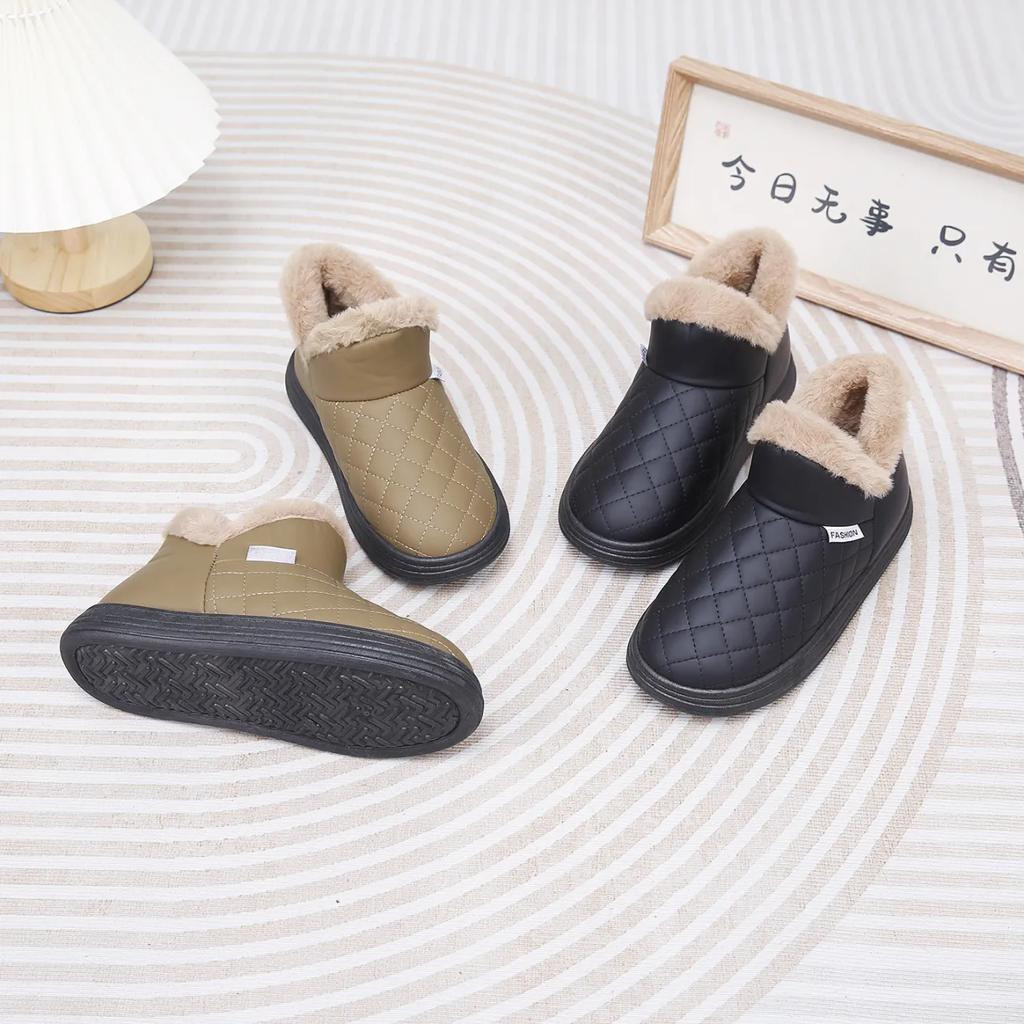 WTEMPO Large Size Antiskid Casual Outdoor Flat Heel Snow Boots Women's Winter Thickened Warm Cotton Plush Short Boots Shoes