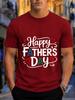 2026 New Arrival 100 Cotton Tshirt Happy Fathers Day Cursive Heart Father Holiday Print Crew Neck Casual Tee