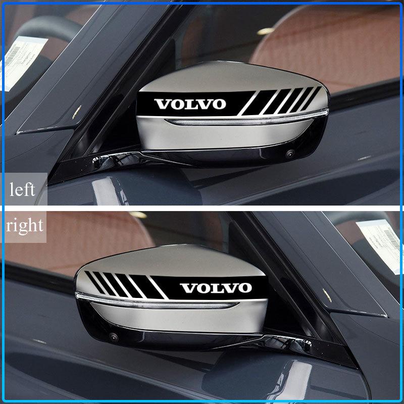 2PCS Car Styling Rearview Mirror Decoration Sticker Emblems For Volvo Rdesign XC90 S60 XC60 V70 S80 S40 V50 V40 V60 C30 S70