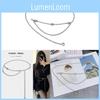 Small Fragrance Style Waist Chain Metal Silver Belt With Water Diamond Embellishments For Women