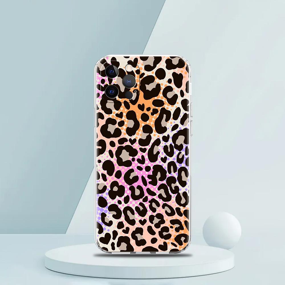 

Tiger Leopard Print Panther Transparent Phone Case Cover for iPhone 16 15 14 13 12 11 Pro Max XR 8 7 Plus XS Max Shockproof Bags iPhone 14 Pro
