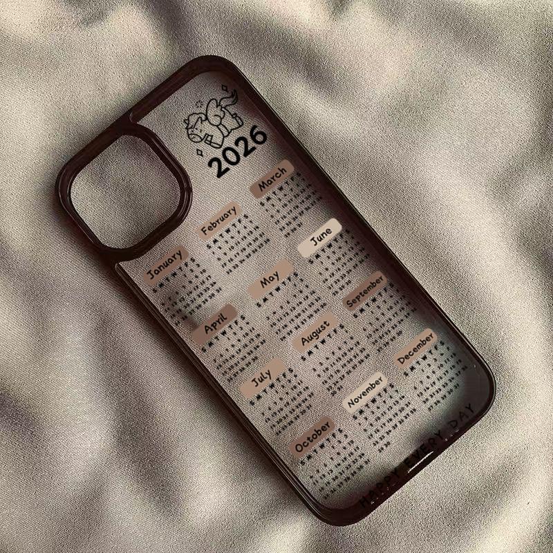 Phone Case for Samsung Galaxy A56 A55 A54 S21 S23 S24 S25 Ultra A06 A16 A15 A35 A34 5G S25 FE 2026 New Year Calendar Print Cover