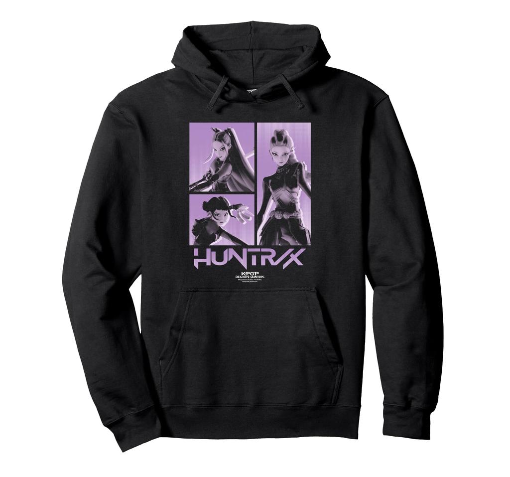 KPop Demon Hunters Huntrix Band Grid Back Hoodie Huntr/X