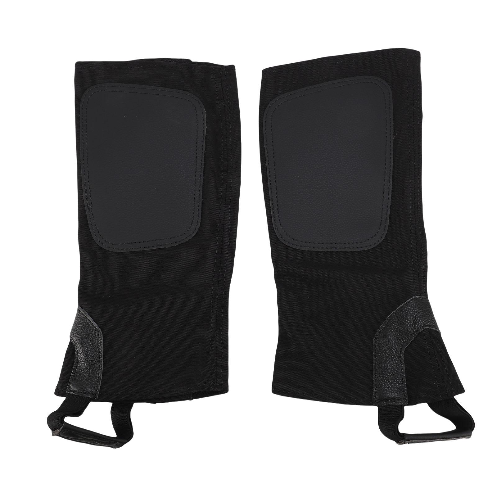 Neoglint 2Pcs Equestrian Half Chaps Cowhide Leather Canvas Professional Ergonomic Horse Riding Half Chaps For Training S
