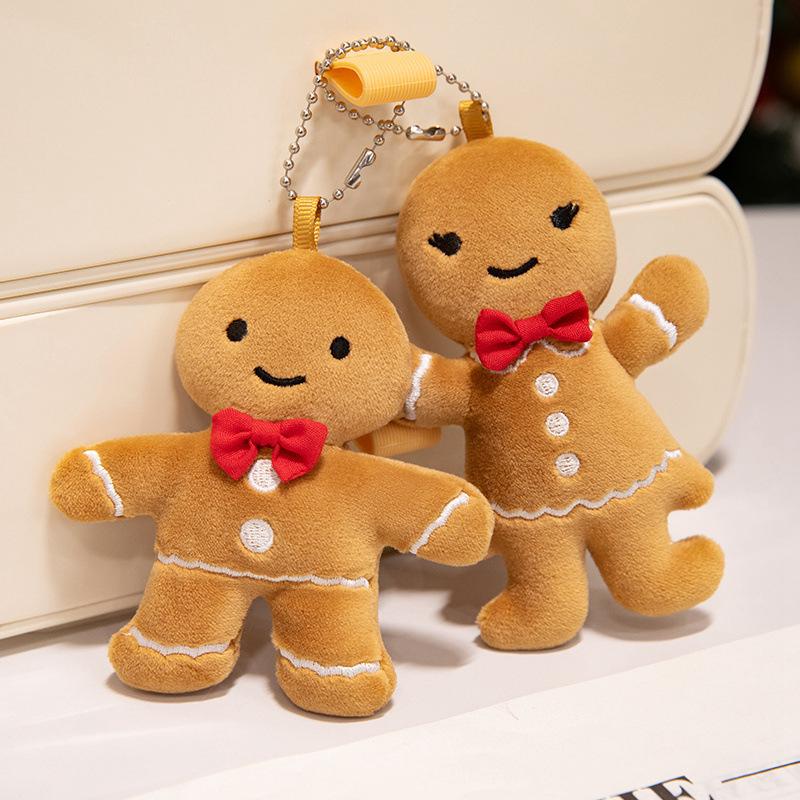 Cute Pudding Snowball Hipi Christmas Series Plush Toy Dolls Gingerbread People Couple Pendant Christmas Ornament