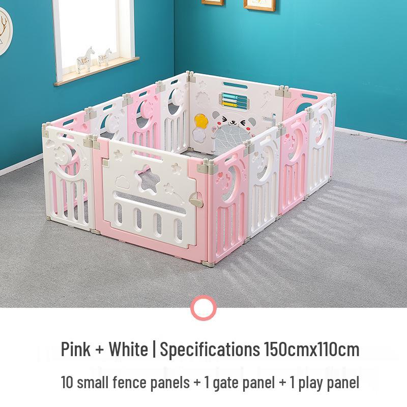 Folding Children's Playpen: Indoor Playground & Baby Crawling Mat with Safety Walker Guardrail