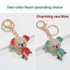 Chinese Style Bear-shaped Car Keychain, Women's Bag Hanger, Metal Keychain Ring