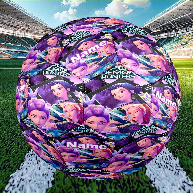 Custom Name Personalized KPop Hunters-A Print Size 5 Soccer Ball Training & Match Football, for Team, Kicking, Gift for Football Enthusiasts