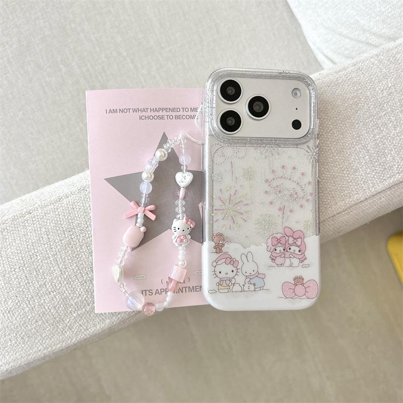 Sanrio Gilded Fireworks iPhone 17/16 Pro Max/15/14 Case for Women - Winter Snowfield Design