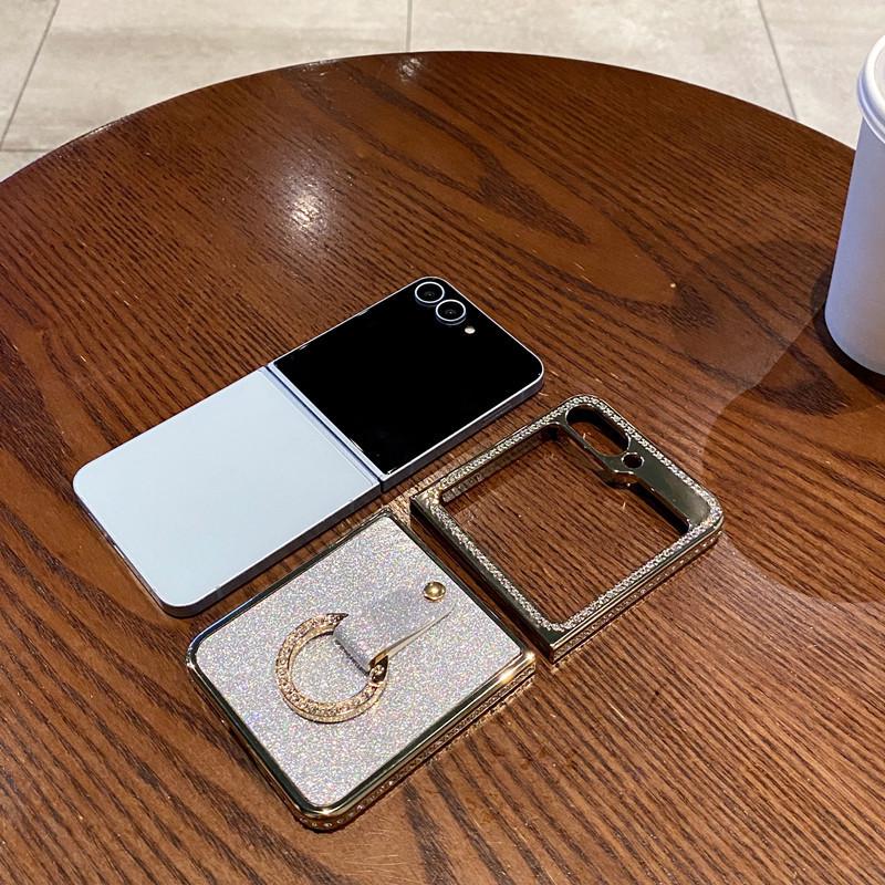 Samsung Galaxy Z Flip 7 Glitzer Galvanisiert Strassstein Hülle Kompatibel mit Z Flip 6