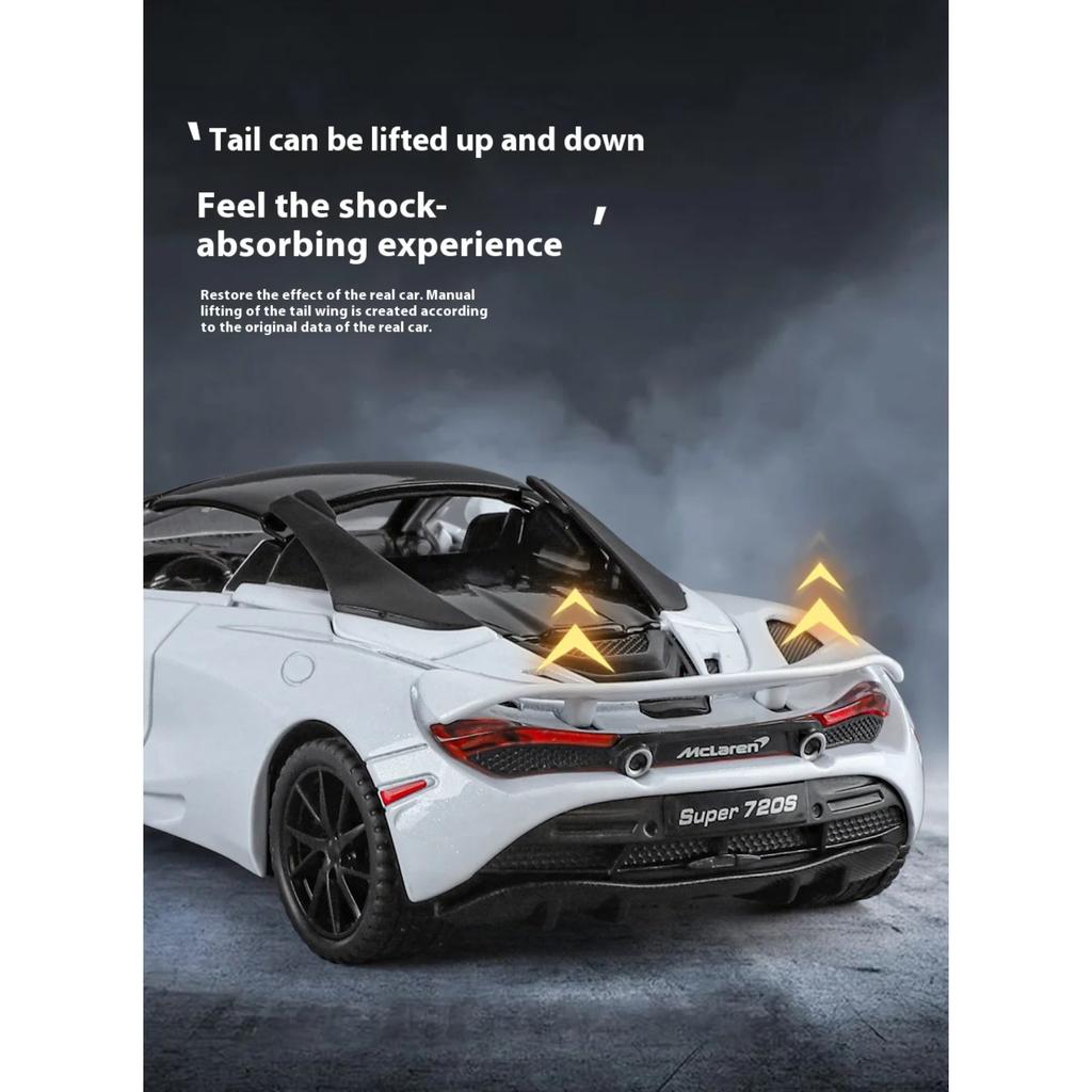 Alloy Die-cast 1/32 McLaren 720S Convertible Sports Car, Bring Back Children's Toy Cars, Desktop Ornaments, Boys' Gifts